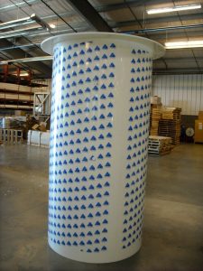 cylindrical plastic tank