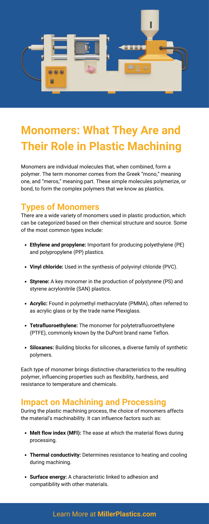 Monomers: What They Are and Their Role in Plastic Machining